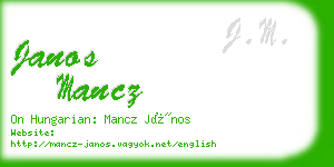 janos mancz business card